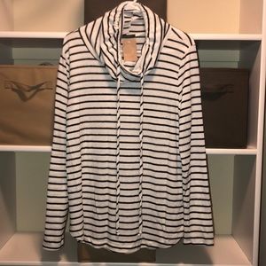 Black & White Cowl Neck Top, Large